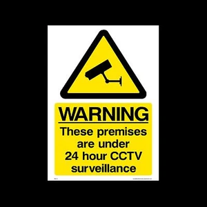 CCTV - 24HOUR SURVEILLANCE IN OPERATION SIGNS & STICKER SAFETY SECURITY CAMERA - Picture 1 of 1