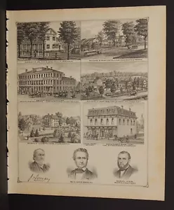 New York Chautaugua County Stores & Residences incisione lato Dbl 1881 L19#89 - Foto 1 di 2