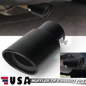 Black Stainless Steel Exhaust Tip- Round Muffler Pipe Tail Accessory for Cars US - Bild 1 von 10
