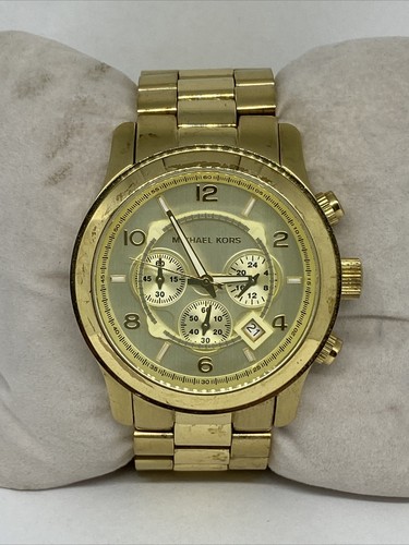 Orologio Michael Kors Runway MK8077 Uomo Acciaio Analogico Quadrante Champagne MP864