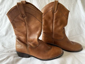 STEVE MADDEN Tan Leather Cowboy Boots Mid Calf Size 8 EUC! - Picture 1 of 11