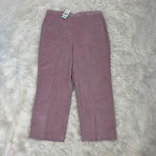 Alfred Dunner Women 16 Pink Glacier Lake Flat Front Pants Corduroy Trousers NWT￼