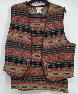De Colección Chaleco Falda Southwestern Para Mujer Talla XL/12 Tapiz Estampado Azteca Hecho en EE. UU. - Imagen 1 de 19