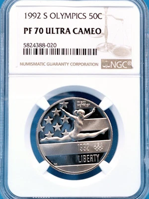 1992-S Olympics Half Dollar 50¢ NGC PF 70 Ultra Cameo - TOP POP - Image 1 of 4