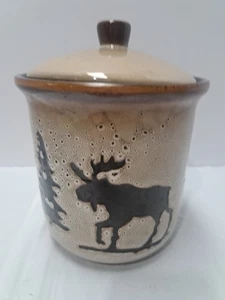 Home Studio Woodland Tree Moose Bear Brown & Tan Canister/Cookie Jar Decorative - Picture 1 of 8