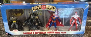 RARE DC Super Heroes Batman & Superman Super Hero 4 Pack 1999 Hasbro Sealed NIB - Picture 1 of 6