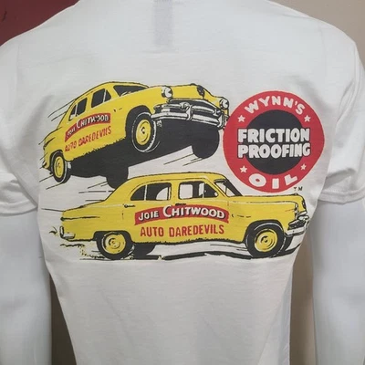 Camiseta de colección Race WYNN'S A PRUEBA DE FRICCIÓN OIL JOIE CHITWOOD AUTO DAREDEVIL. Foto 1 de 4