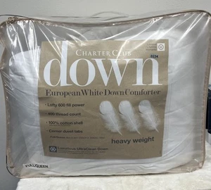 Charter Club Premium White Down Queen Comforter Heavy Weight Pre-Owned - Picture 1 of 12