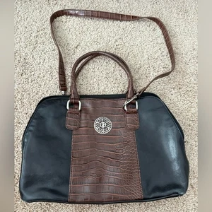 Giani Bernini | Bolso de mano de cuero negro y marrón para mujer - Imagen 1 de 8