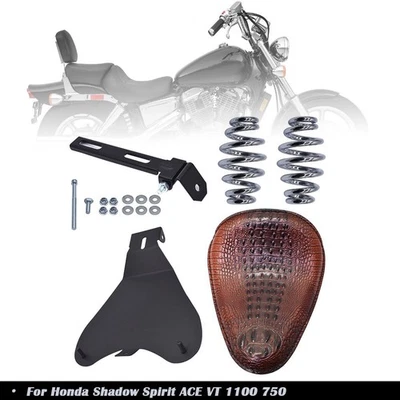 Assento solo mola marrom para Honda Shadow Spirit ACE VT 1100 750 Bobber motocicleta - Imagem 1 de 4