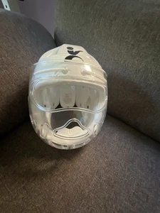 KATARA WHITE WUKF APPROVED KARATE HEAD GUARD WIH MASK - Picture 1 of 3