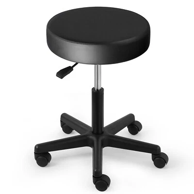 JMU Rolling Round Stool Heavy Duty Height Adjustable for Medical MS02 Black - Image 1 of 4