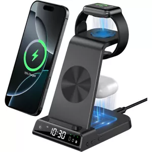 3In1 Wireless Charger Fast Charging Station Dock For Apple Watch Air Pods iPhone - Picture 1 of 7
