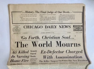 Chicago Daily News JFK Assassination THE WORLD MOURNS Nov 23 1963 Complete - Picture 1 of 5