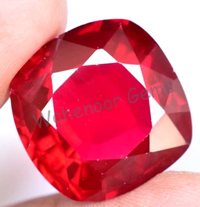 56.68 Ct Natural Blood Red Ruby Cushion Certified Mozambique Stunning Gemstone - Picture 1 of 6