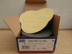 10 X SAITAC 125MM SILICON CARBIDE HOOK & LOOP SANDING DISCS 800 GRIT PORCELAIN  - Picture 1 of 1