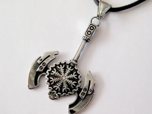 Axt Anhänger Edelstahl  Wikinger Thors Hammer Mjölnir Eagershelm  x881 - Bild 1 von 6