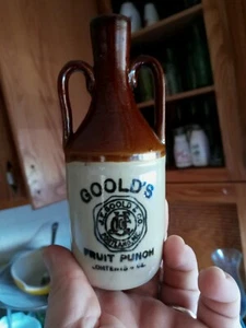 Goold's Fruit Punch of Portland Maine 4 ounce pottery jug - Picture 1 of 4
