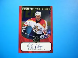 1997/98 UPPER DECK SP SIGN OF THE TIMES CARD #RN ROB NIEDERMAYER AUTO AUTOGRAPH - Picture 1 of 2