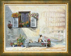 Embellished cross stitch kit "Journey along Italy" - Picture 1 of 2