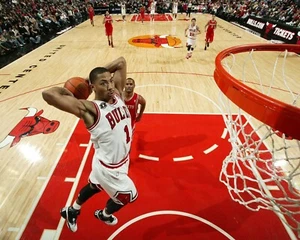 Foto de baloncesto Derrick Rose Dunk Cam Chicago Bulls 8x10 NBA - Imagen 1 de 1