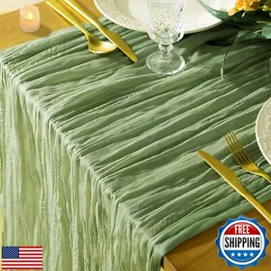 CZBZYMYYY Cheesecloth Table Runner 10ft Gauze Boho Rustic Cheese Cloths Sage - Picture 1 of 5