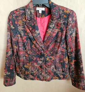 COLDWATER CREEK WOMEN'S BLAZER PADDED LINED TAILORED MULTICOLOR SIZE 8P #4359 - Picture 1 of 12