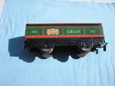 Marx Train Tin car 552 C.R.I.P Rock Island Gondola #552 Marx Train Railroad RR - Image 1 of 4