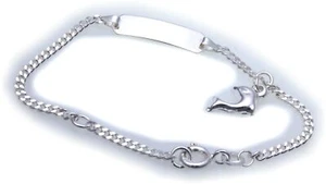Pulsera infantil cadena blindada delfín 14,5 cm incl. grabado plata 925 con ojal intermedio - Imagen 1 de 2