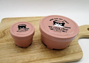 2025 Round cup container lunch box Cat pink 2pcs 115 35ml DAISO made in JAPAN - Picture 1 of 6