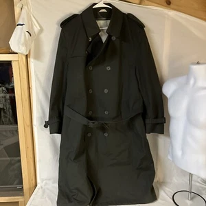 Oleg Cassini Mens Double Breasted Trench Coat Rain Jacket w/ Liner Dark Gray 42R - Picture 1 of 11