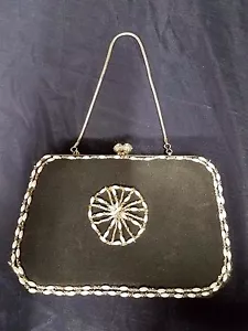 BORSA PERLINE NERA VINTAGE - Foto 1 di 9