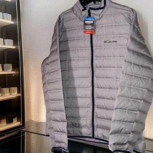 Mens Columbia Heritage Peak Goose 650 Down Jacket Heat Seal Sz XXL GRAY-NAVY - Picture 1 of 8