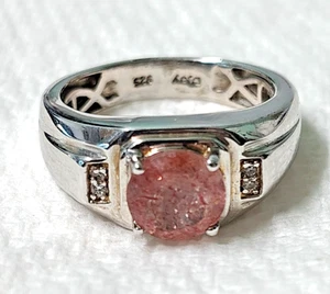 Ring Sterlingsilber & rosa Natronit Zirkon Größe 10 - Bild 1 von 6