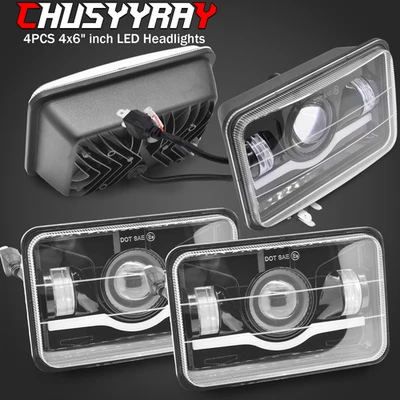 1 juego de faros LED altos/bajos de 4x6"" para Chevrolet R1500 R2500 Suburban 1989-1991 Foto 1 de 4