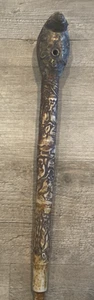 "Trompeta ritual budismo tibetano Kangling de colección madera + hueso con detalles metálicos 16""" - Imagen 1 de 11