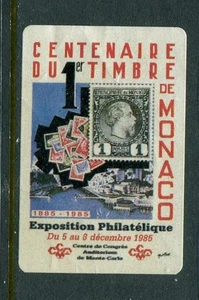 Francobollo Poster Centenaire Du Timbre de Monaco 1985 Reklamemarke - Foto 1 di 1
