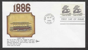 #2263 20c Cable Car 1880s -GillCraft FDC Coil Pair - Picture 1 of 2