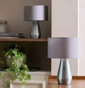 Table Lamps Maya Pair of Touch Table Lamps Grey - Picture 1 of 8