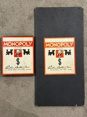 Rare 1935 Monopoly Game No 7 Black Box Single 1st Patent w/ Match Board Complete - Image 1 of 4