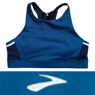 Sujetador deportivo Brooks de 3 bolsillos para mujer (azul ceniza/azul hielo/azul marino) Foto 1 de 3