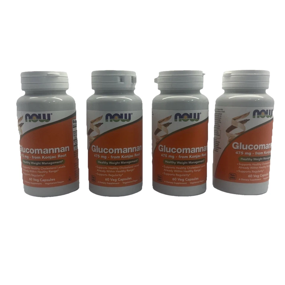 Now complementa alimentos glucomanano 475mg. Pacote com 4 cápsulas vegetais 60   - Imagem 1 de 4