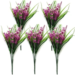 Set of 5 Artificial Pink Lily of The Valley Flower Sprays - Decorative Flowers - Picture 1 of 6
