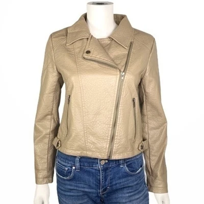 Jack от BB Dakota новый Bikercore желтовато-коричневый мотоцикла молнии искусственной кожи куртка размер S - Изображение 1 из 4