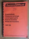 Ersatzteilliste Samro Offset Kartoffel-Vollernter Ausgabe 1987/88 parts list