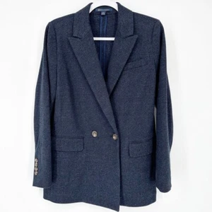 Brooks Brothers Knit Blue Long Blazer Size 4 - Picture 1 of 11