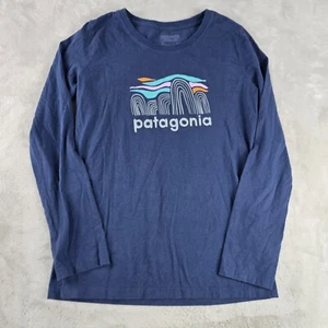 Patagonia Girls Long Sleeve Shirt Navy Size XL. 14 - Picture 1 of 7