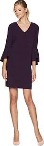 Karen Kane Womens NWT Bell Sleeve Shift Dress Eggplant Purple Size Small - Picture 1 of 1