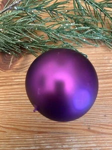 Handblown Glass West Germany Vintage Purple Christmas Ball Ornament - Picture 1 of 4