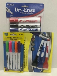 MARCADORES DE PIZARRA BLANCA PAQUETES MÚLTIPLES A GRANEL, 5 COLORES, 1 X JUEGO MAGNÉTICO, 1 X BORRADO EN SECO, - Imagen 1 de 4